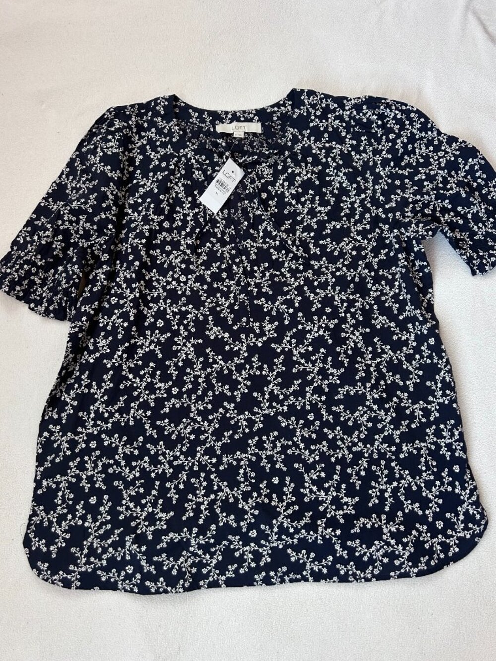 LOFT Floral Print Blouse – Women's Large | NWT | 100% Cotton 🌿